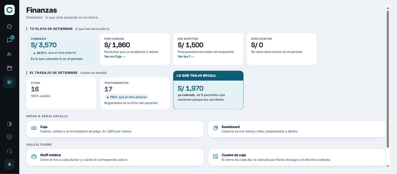 La pantalla de Finanzas de Recall: cobrado, por cobrar, presupuestos sin aceptar y lo que trajo Recall